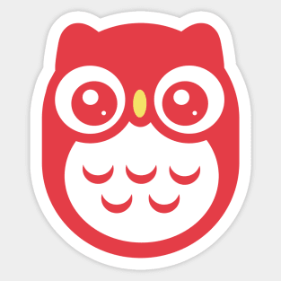 Red Cute baby Owl Sticker